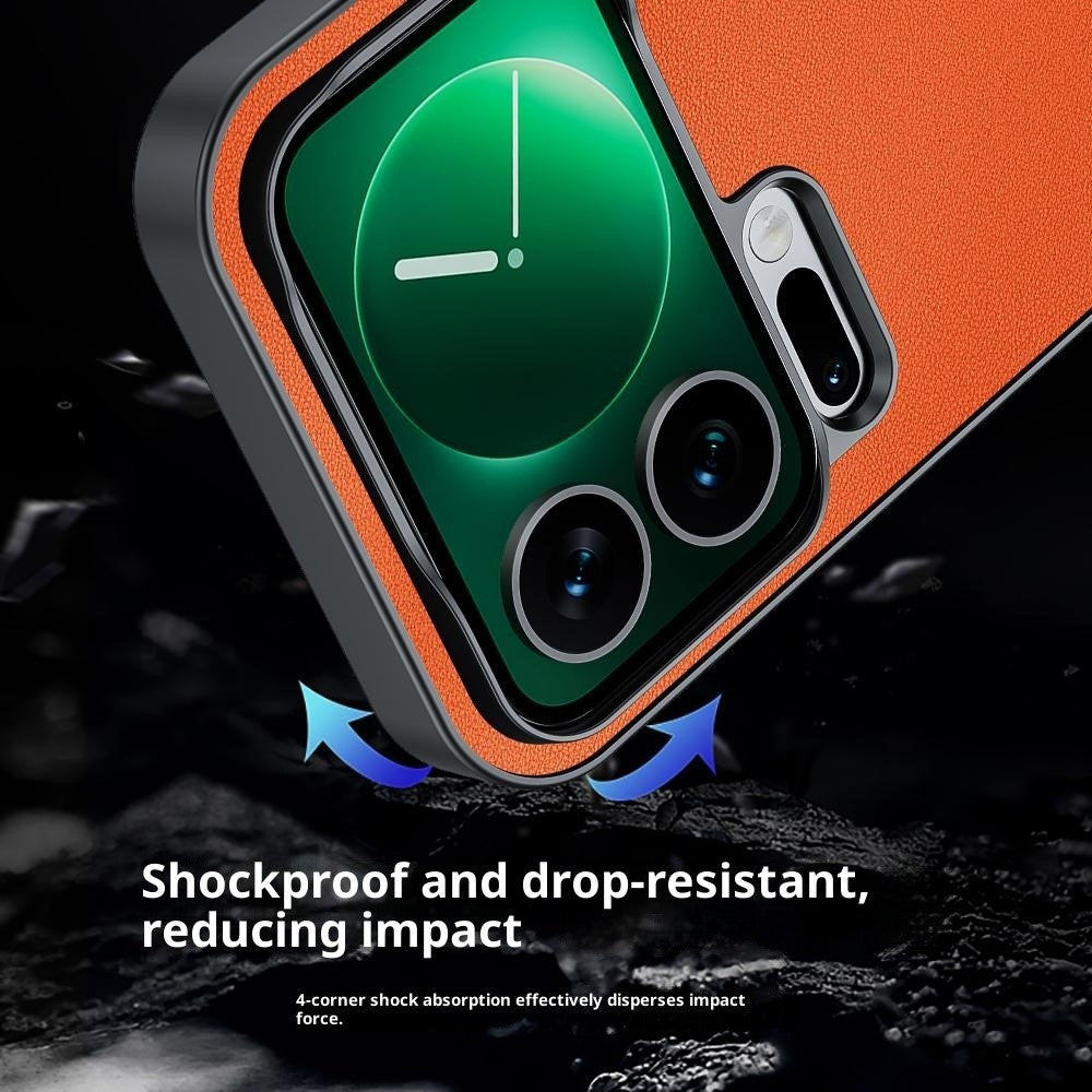 For Xiaomi 17 Pro Max Case PU Leather Coated PC + TPU Anti-Drop Phone Cover
