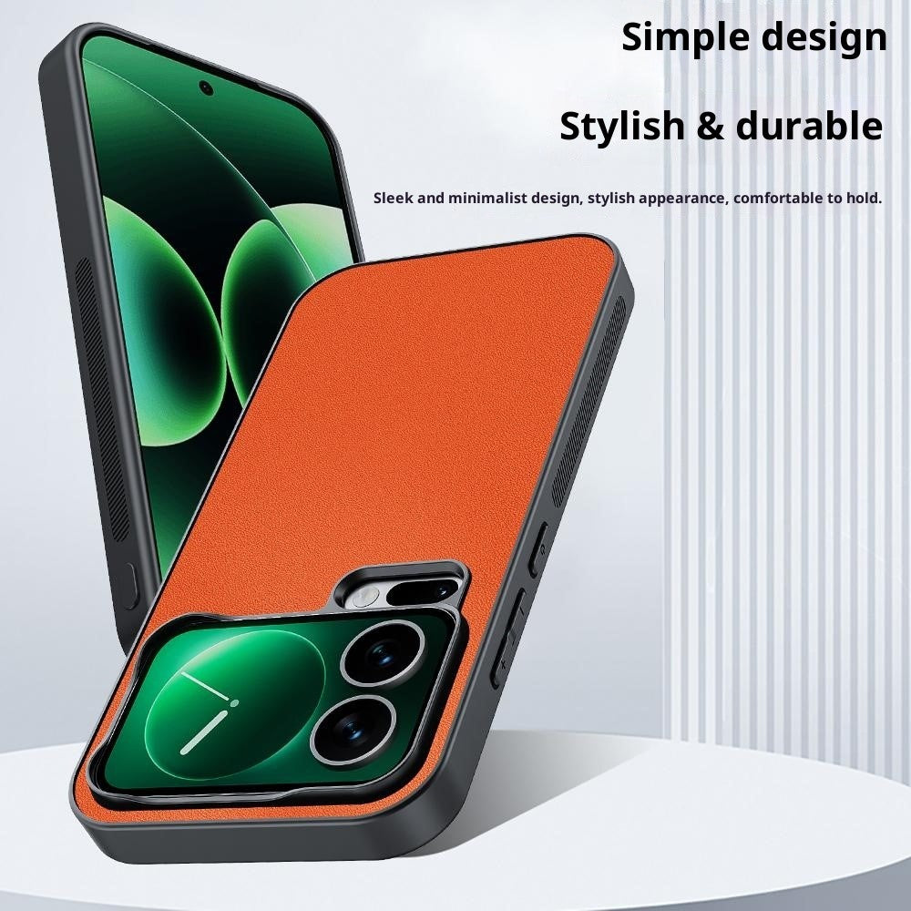 For Xiaomi 17 Pro Max Case PU Leather Coated PC + TPU Anti-Drop Phone Cover
