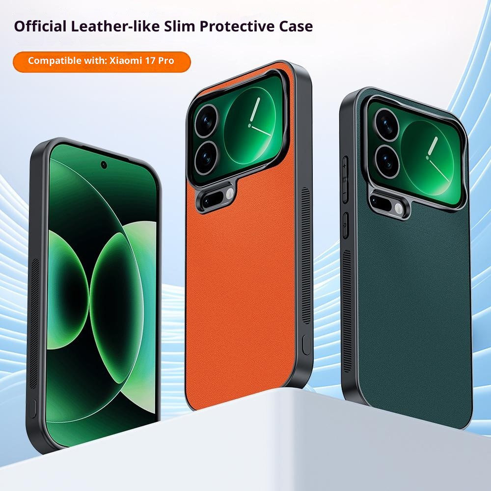 For Xiaomi 17 Pro Max Case PU Leather Coated PC + TPU Anti-Drop Phone Cover