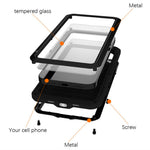 LOVE MEI For iPhone 17 Pro Max Case Tempered Glass Screen Protector Metal + Silicone Phone Cover