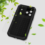 LOVE MEI For iPhone 17 Pro Max Case Tempered Glass Screen Protector Metal + Silicone Phone Cover