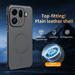 For Oppo Find X9 Pro 5G Magnetic Case Leather Coated TPU + PC Phone Cover