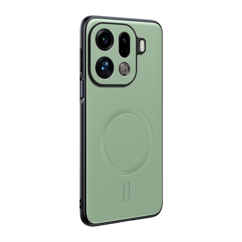 For Oppo Find X9 Pro 5G Magnetic Case Leather Coated TPU + PC Phone Cover