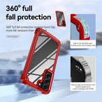 For Samsung Galaxy S23+ Metal Button Hard PC + TPU Drop-proof Cover Cellphone Anti-scratch Back Case