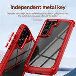 For Samsung Galaxy S23+ Metal Button Hard PC + TPU Drop-proof Cover Cellphone Anti-scratch Back Case