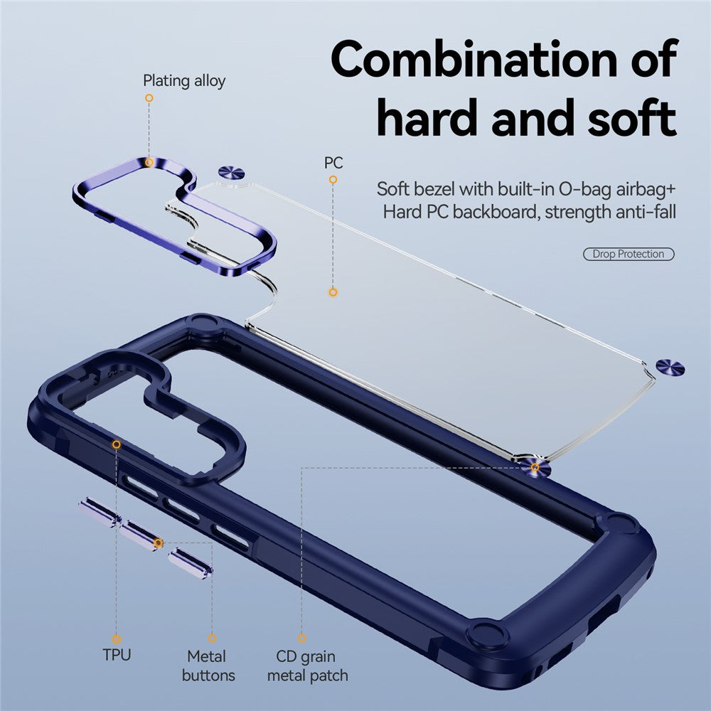 For Samsung Galaxy S23 PC + TPU Anti-drop Protective Cover Electroplating Anti-scratch Phone Back Case