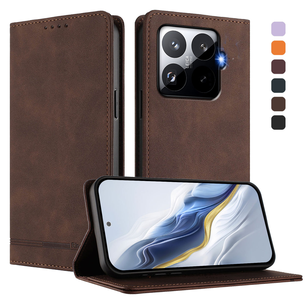 For Xiaomi 15T Pro Case RINACASIS RC23 RFID Blocking Wallet Stand PU Leather Phone Cover