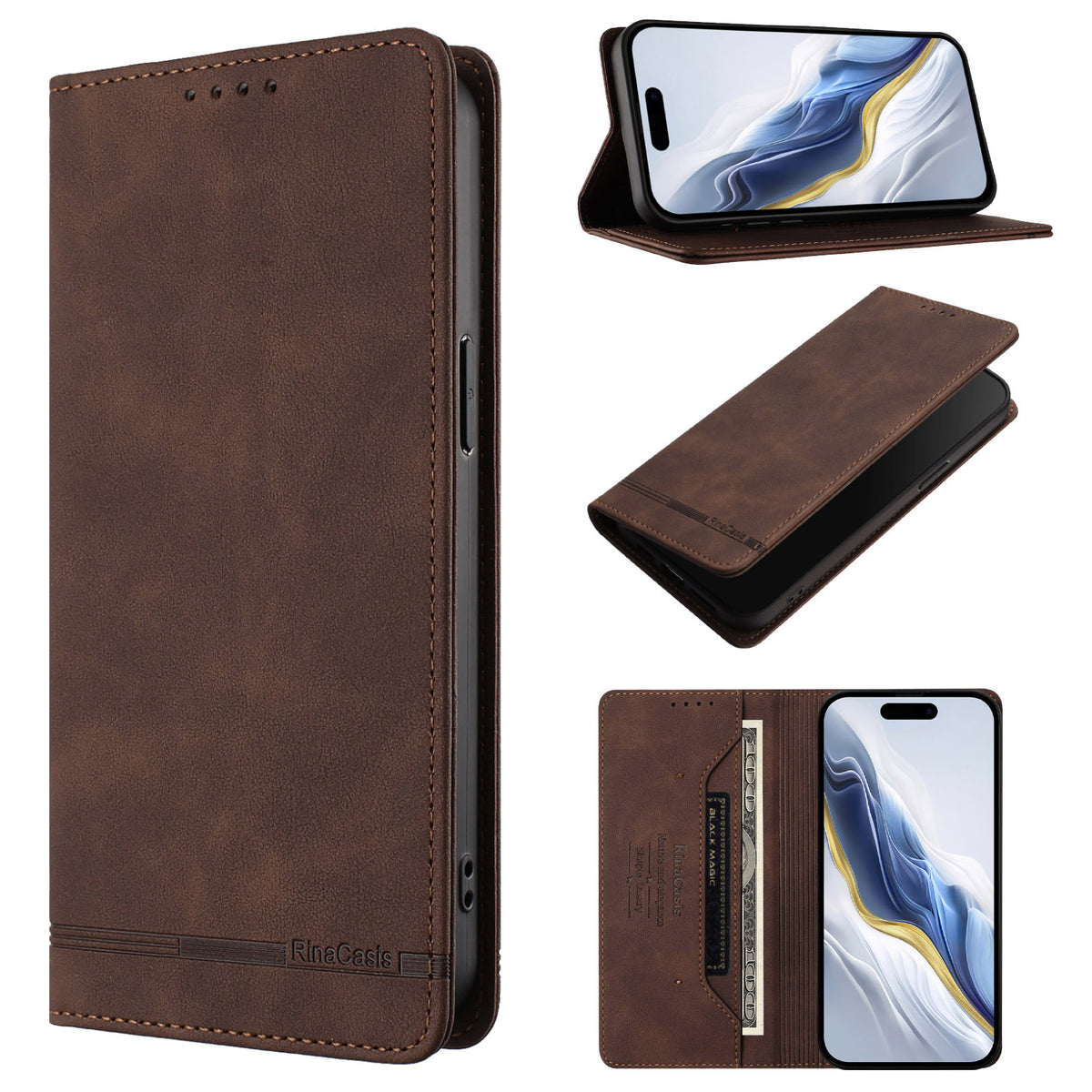 For Xiaomi 15T Pro Case RINACASIS RC23 RFID Blocking Wallet Stand PU Leather Phone Cover