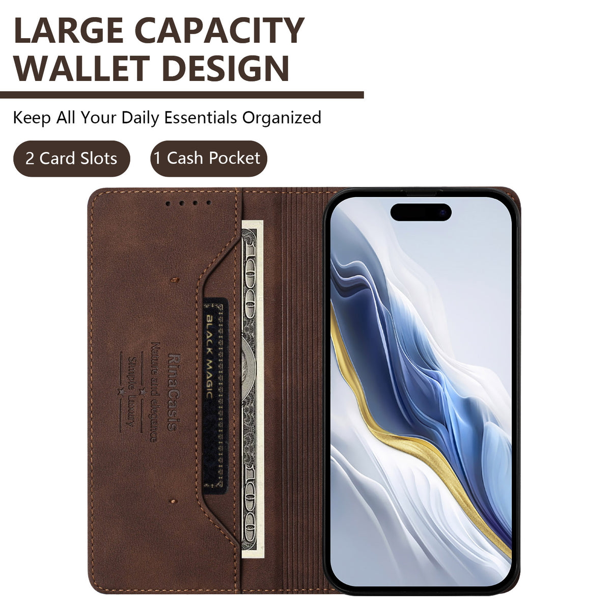 For Xiaomi 15T Pro Case RINACASIS RC23 RFID Blocking Wallet Stand PU Leather Phone Cover