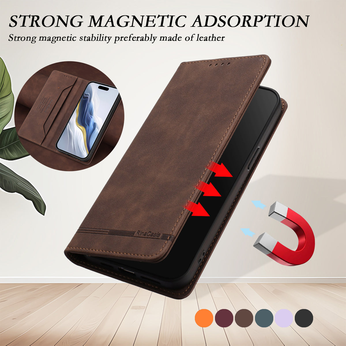 For Xiaomi 15T Pro Case RINACASIS RC23 RFID Blocking Wallet Stand PU Leather Phone Cover