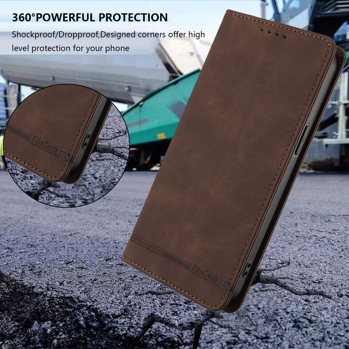 For Xiaomi 15T Pro Case RINACASIS RC23 RFID Blocking Wallet Stand PU Leather Phone Cover