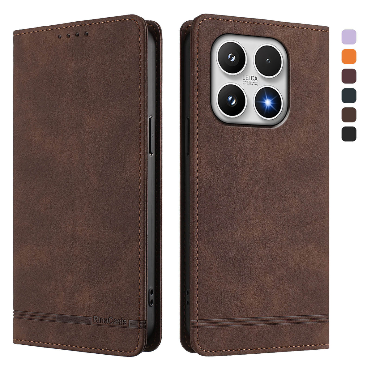 For Xiaomi 17 Case RINACASIS RC23 RFID Blocking Wallet Stand PU Leather Phone Cover