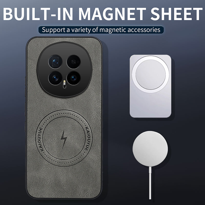 WANLONFENG For Honor Magic8 5G Magnetic Case  SD1 Series Nappa Texture PC TPU Phone Cover