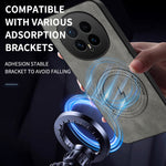 WANLONFENG For Honor Magic8 5G Magnetic Case  SD1 Series Nappa Texture PC TPU Phone Cover