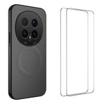 WANLONFENG For Honor Magic8 Pro 5G Magnetic Case  TQ1 Series Carbon Fiber Texture PC TPU Phone Cover with 2Pcs Screen Films