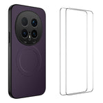 WANLONFENG For Honor Magic8 Pro 5G Magnetic Case  TQ1 Series Carbon Fiber Texture PC TPU Phone Cover with 2Pcs Screen Films