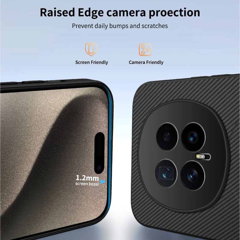 WANLONFENG For Honor Magic8 5G Magnetic Case  TQ1 Series Carbon Fiber Texture PC TPU Phone Cover with 2Pcs Screen Films