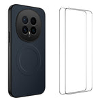 WANLONFENG For Honor Magic8 5G Magnetic Case  TQ1 Series Carbon Fiber Texture PC TPU Phone Cover with 2Pcs Screen Films