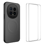 WANLONFENG For Honor Magic8 5G Magnetic Case  TQ1 Series Carbon Fiber Texture PC TPU Phone Cover with 2Pcs Screen Films