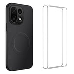 WANLONFENG Magnetiskt Skal För OnePlus 15 5G TQ1-serien Kolfiberstruktur PC TPU mobilskal med 2 st. skärmfilmer