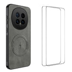 WANLONFENG For Honor Magic8 5G Magnetic Case  SD Series PC TPU Phone Cover with 2Pcs Screen Film