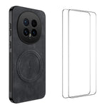 WANLONFENG For Honor Magic8 5G Magnetic Case  SD Series PC TPU Phone Cover with 2Pcs Screen Film