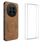 WANLONFENG For Honor Magic8 5G Magnetic Case  SD Series PC TPU Phone Cover with 2Pcs Screen Film