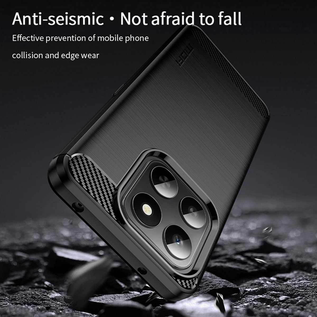 MOFI For Honor 400 Smart 5G Back Cover  Brushed Texture Carbon Fiber Soft TPU Case