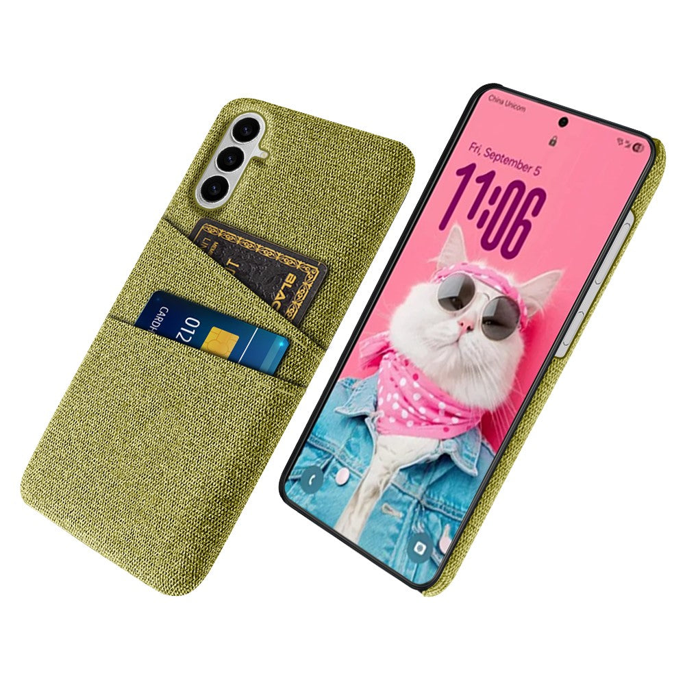 For Samsung Galaxy S26 Case Cloth + Hard PC Phone Cover with Dual Card Slots