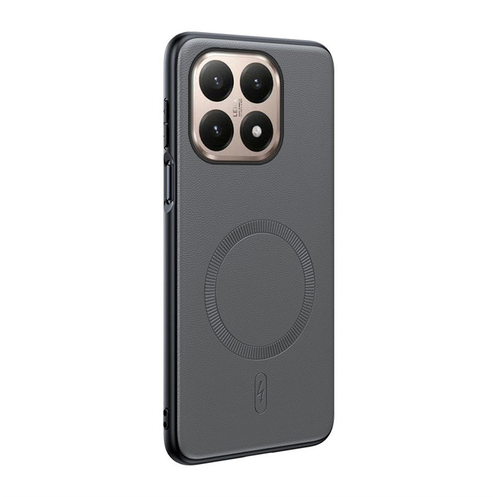 For Xiaomi 15T Magnetic Magnetic Case Leather Coated TPU + PC Phone Cover