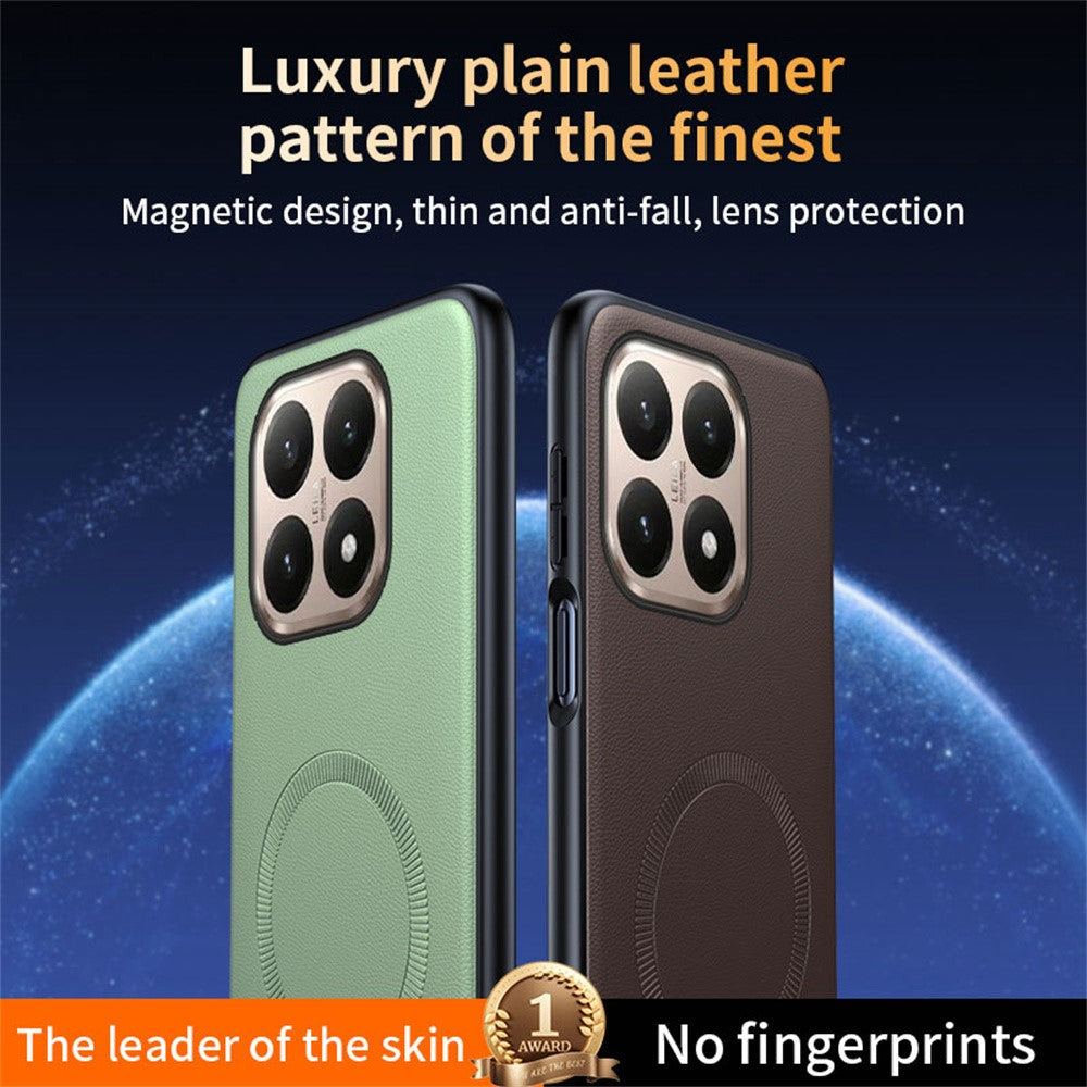 Xiaomi 15T Magnetiskt Magnetiskt Skal Läderbelagd TPU + PC mobilskal