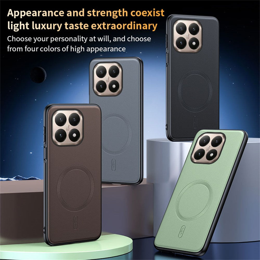 Xiaomi 15T Magnetiskt Magnetiskt Skal Läderbelagd TPU + PC mobilskal