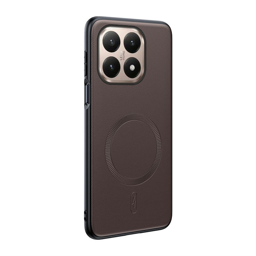 Xiaomi 15T Magnetiskt Magnetiskt Skal Läderbelagd TPU + PC mobilskal