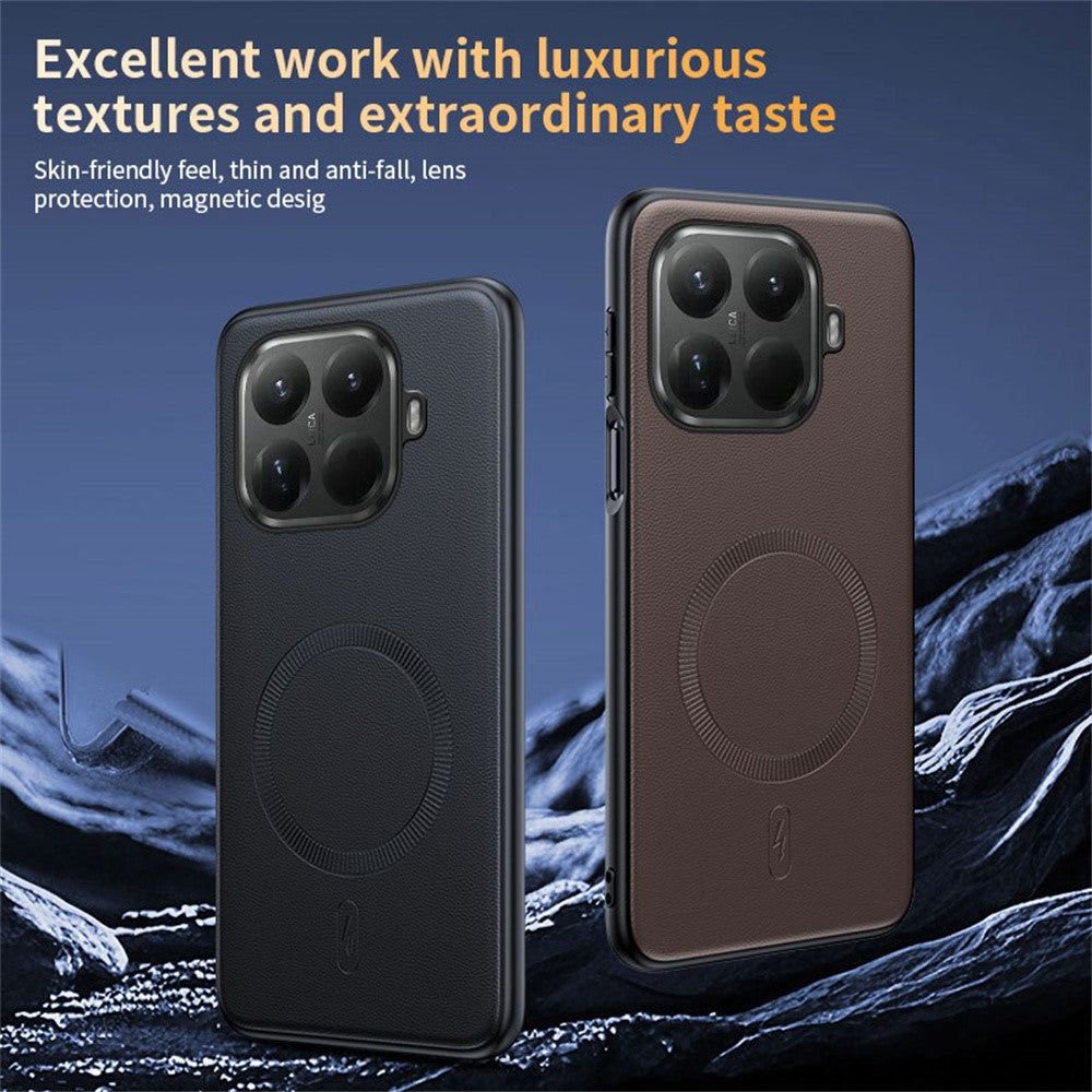 Xiaomi 15T Pro Magnetiskt skal Magnetiskt skal Läderbelagt TPU + PC mobilskal