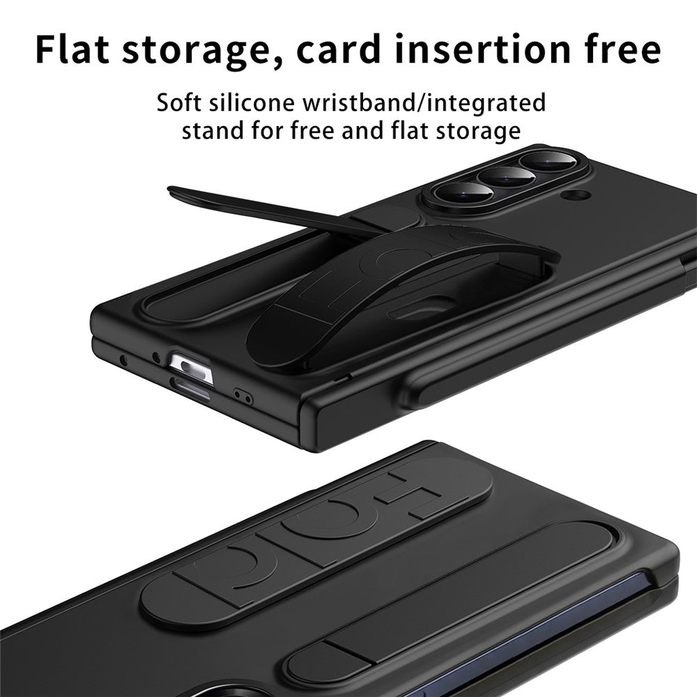 Samsung Galaxy Z Fold7 5G-skal, korthållare, stativ, armband, PC-mobilskal med styluspenna/pennfack