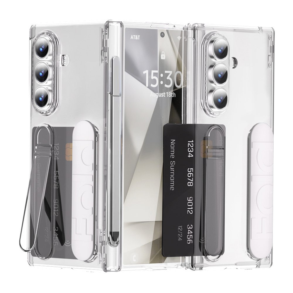 Samsung Galaxy Z Fold7 5G-skal, korthållare, stativ, armband, PC-mobilskal med styluspenna/pennfack