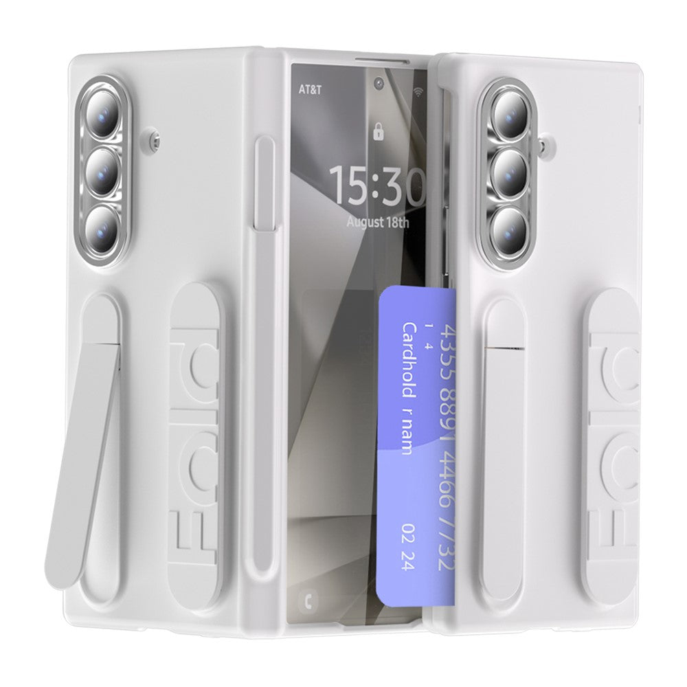 Samsung Galaxy Z Fold7 5G-skal, korthållare, stativ, armband, PC-mobilskal med styluspenna/pennfack