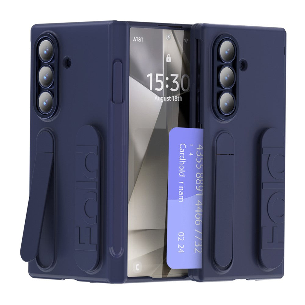 Samsung Galaxy Z Fold7 5G-skal, korthållare, stativ, armband, PC-mobilskal med styluspenna/pennfack