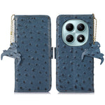 For Xiaomi Poco M8 5G / Redmi Note 15 5G (Global) Case RFID Blocking Genuine Cow Leather Phone Case Ostrich Texture