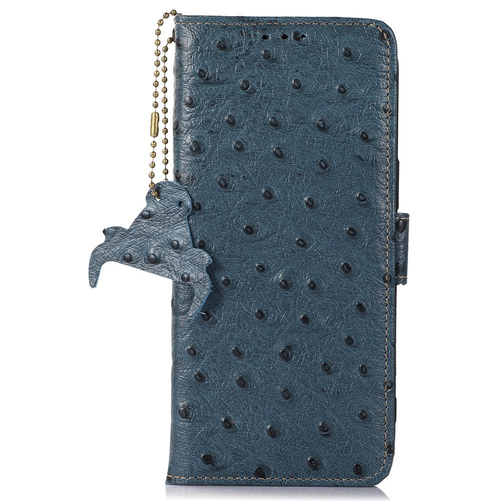 For Xiaomi Poco M8 5G / Redmi Note 15 5G (Global) Case RFID Blocking Genuine Cow Leather Phone Case Ostrich Texture