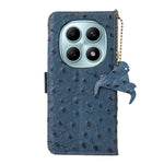 For Xiaomi Poco M8 5G / Redmi Note 15 5G (Global) Case RFID Blocking Genuine Cow Leather Phone Case Ostrich Texture