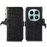 For Xiaomi Poco M8 5G / Redmi Note 15 5G (Global) Case RFID Blocking Genuine Cow Leather Phone Case Ostrich Texture