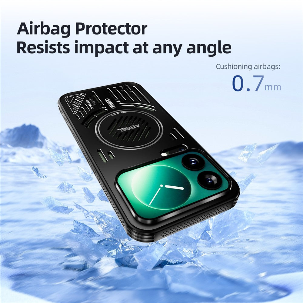 ABEEL Magnetiskt Skal För Xiaomi 17 Pro Aluminiumlegering + PC + TPU Ihåligt Värmeavledande mobilskal