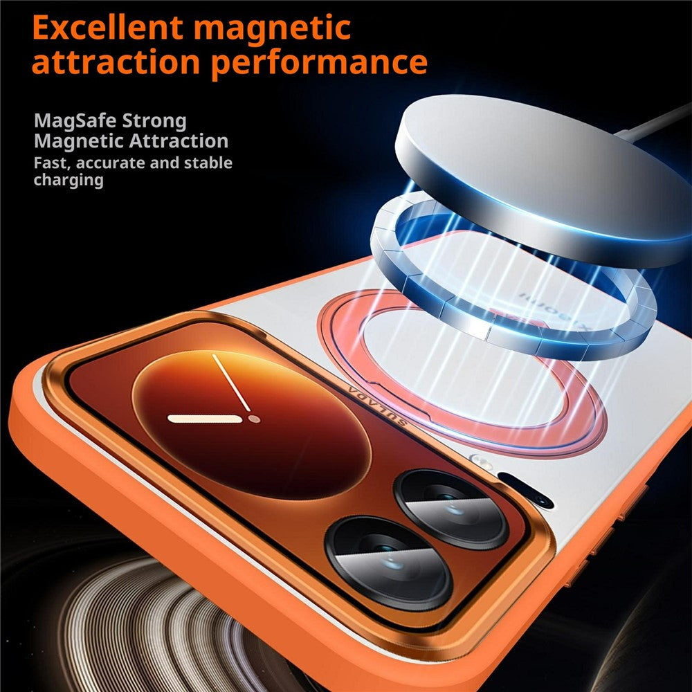 SULADA For Xiaomi 17 Pro Magnetic Case Anti-Fingerprints Matte TPU + PC Phone Cover with Kickstand