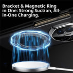 SULADA För Huawei Mate XT Ultimate / XTs Ultimate Magnetiskt Skal Roterande Stativ Dubbelaxlat mobilskal i Äkta Koläder
