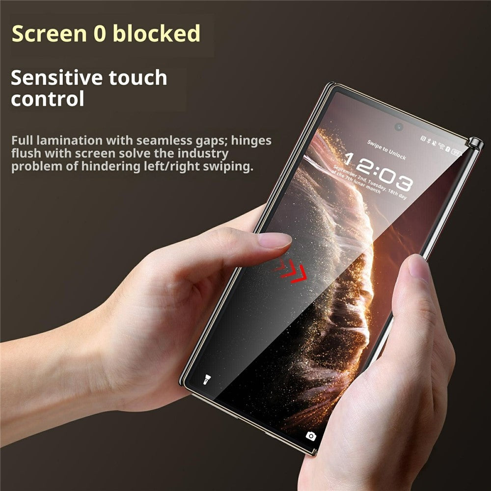 SULADA För Huawei Mate XT Ultimate / XTs Ultimate Magnetiskt Skal Roterande Stativ Dubbelaxlat mobilskal i Äkta Koläder