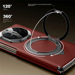 SULADA For Huawei Mate XT Ultimate  /  XTs Ultimate Magnetic Case Rotating Kickstand Dual Axis Genuine Cow Leather Phone Cover