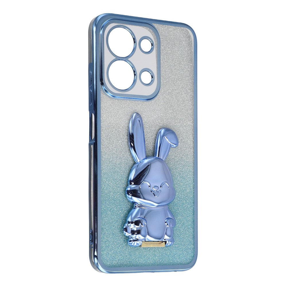For Xiaomi Redmi 15C 4G (Global) (171mm) / Poco C85 4G (171mm) Case Electroplating Glitter Rabbit PC + TPU Phone Cover with Kickstand