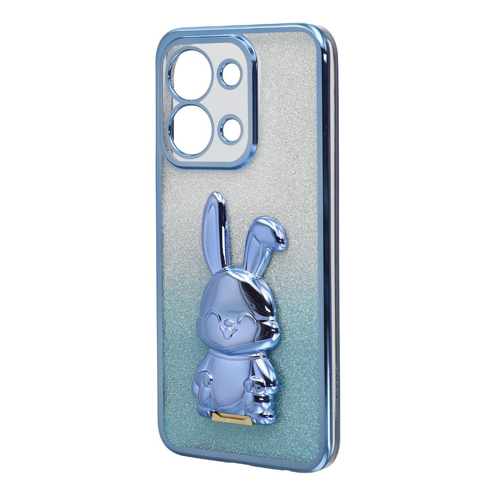 For Xiaomi Redmi 15C 4G (Global) (171mm) / Poco C85 4G (171mm) Case Electroplating Glitter Rabbit PC + TPU Phone Cover with Kickstand