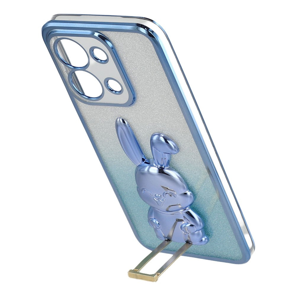 For Xiaomi Redmi 15C 4G (Global) (171mm) / Poco C85 4G (171mm) Case Electroplating Glitter Rabbit PC + TPU Phone Cover with Kickstand